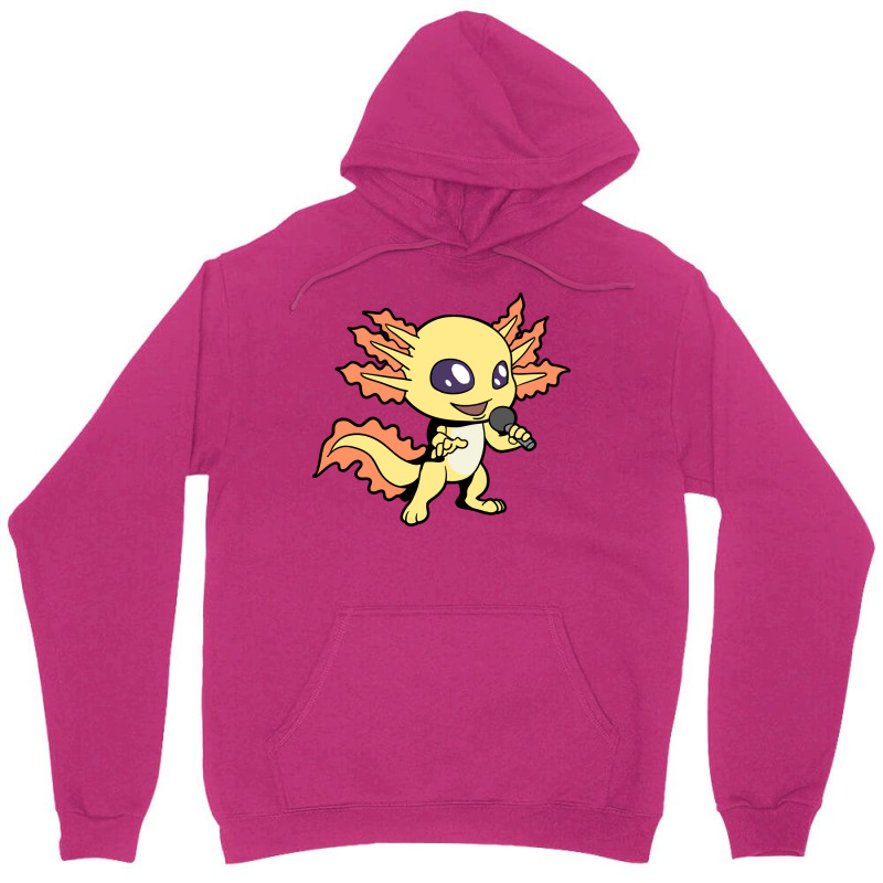 Singing Amphibian With Microphone Axolotl Unisex Hoodie by oreilywendyo | Artistshot