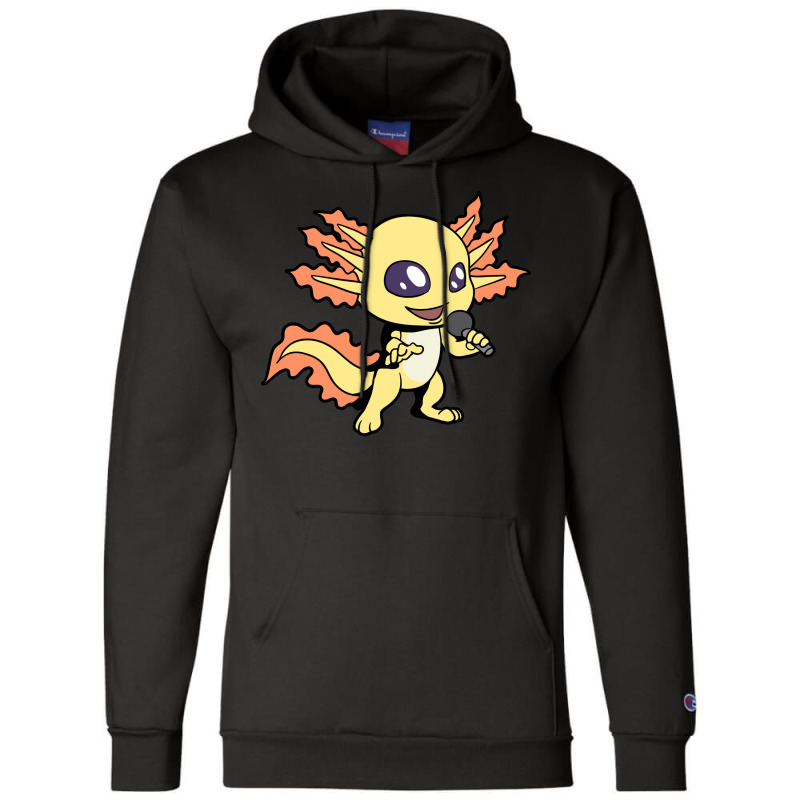 Singing Amphibian With Microphone Axolotl Champion Hoodie by oreilywendyo | Artistshot