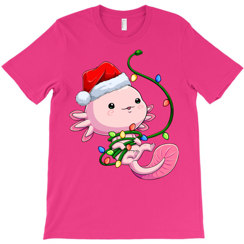 Santa Axolotl Christmas Tree Lights Lizard Xmas Sa T-shirt | Artistshot