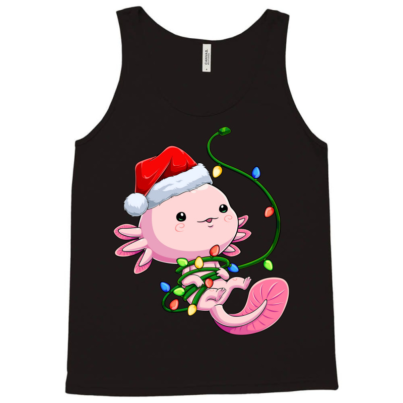 Santa Axolotl Christmas Tree Lights Lizard Xmas Sa Tank Top | Artistshot