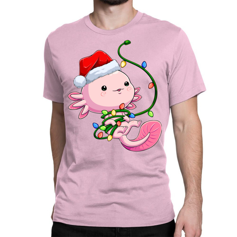 Santa Axolotl Christmas Tree Lights Lizard Xmas Sa Classic T-shirt | Artistshot