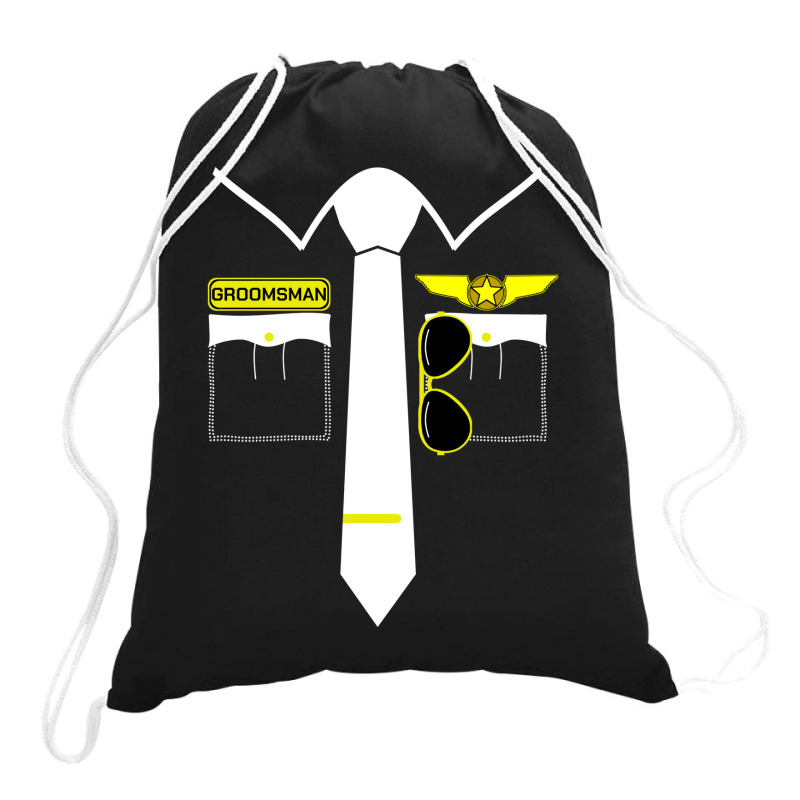 Bachelor Party Groom Stag Night Pilot Dress Humor Drawstring Bags | Artistshot