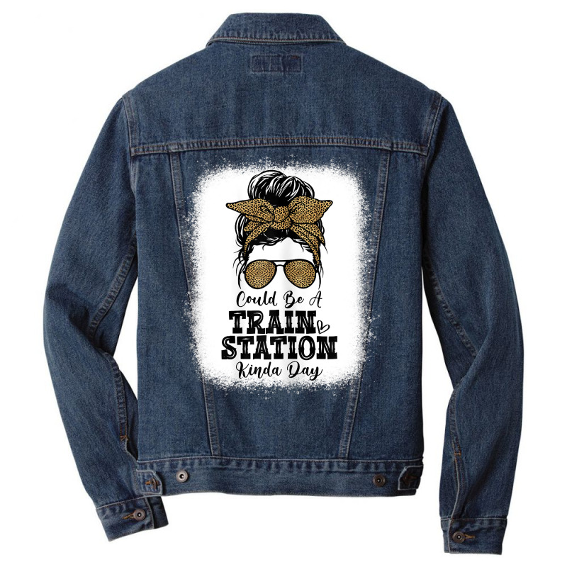 Womens Could Be A Train Station Kinda Day Funny Sa Men Denim Jacket | Artistshot