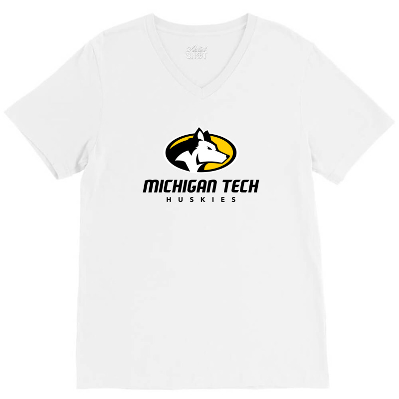 Michigan Tech Huskies V-neck Tee | Artistshot