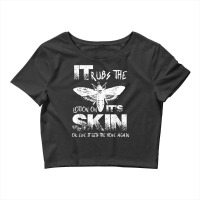 Funny It Rubs The Lotion On Its Skin Vintage Insec Crop Top | Artistshot