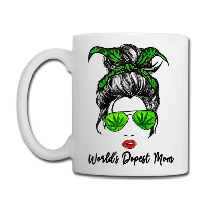 Classy World's Dopest Mom Messy Bun Weed Leaf Mothers Day T Shirt Coffee Mug Designed By Luantruong