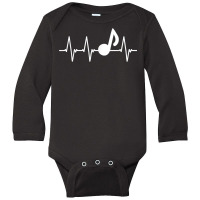 Music Note Heartbeat Gift Instrument T Shirt Long Sleeve Baby Bodysuit | Artistshot