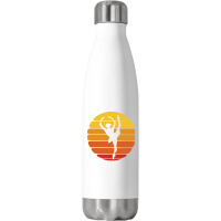 Ballerina Ballet Dancer Sunset Ballet Retro Sunset Stainless Steel Water Bottle | Artistshot