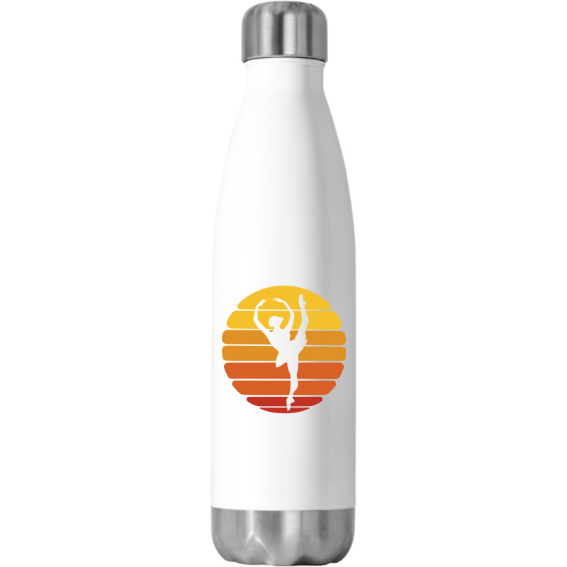 Ballerina Ballet Dancer Sunset Ballet Retro Sunset Stainless Steel Water Bottle | Artistshot