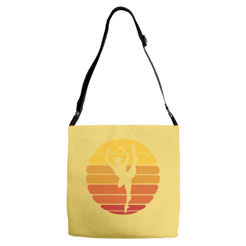 Ballerina Ballet Dancer Sunset Ballet Retro Sunset Adjustable Strap Totes | Artistshot