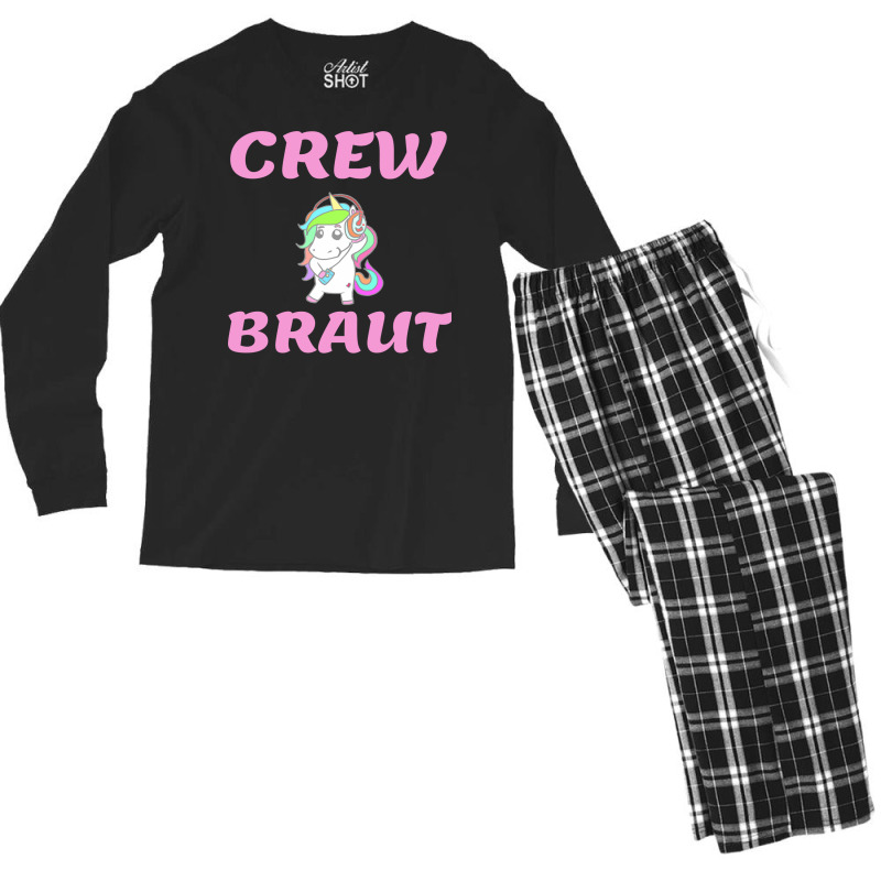 Bachelorette Party  Unicorn Crew Bride Travel Men's Long Sleeve Pajama Set | Artistshot