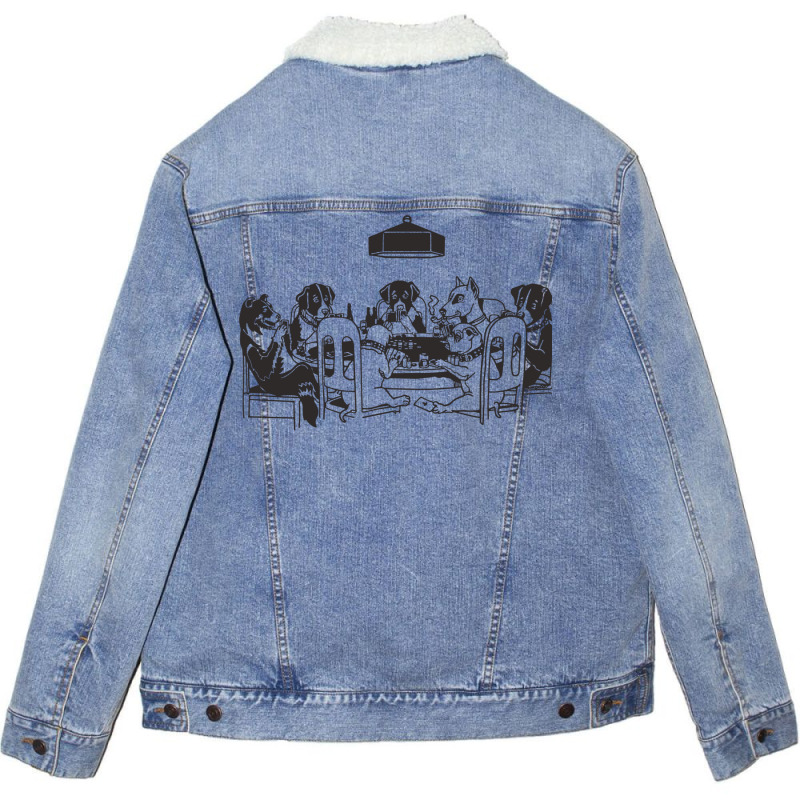 Poker Dogs Alright Guys Unisex Sherpa-Lined Denim Jacket by xaahiradada3 | Artistshot