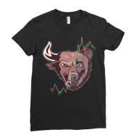 Bull Vs Bear Candlestick Chart Stock Market Invest Ladies Fitted T-shirt | Artistshot