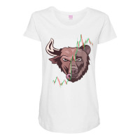 Bull Vs Bear Candlestick Chart Stock Market Invest Maternity Scoop Neck T-shirt | Artistshot