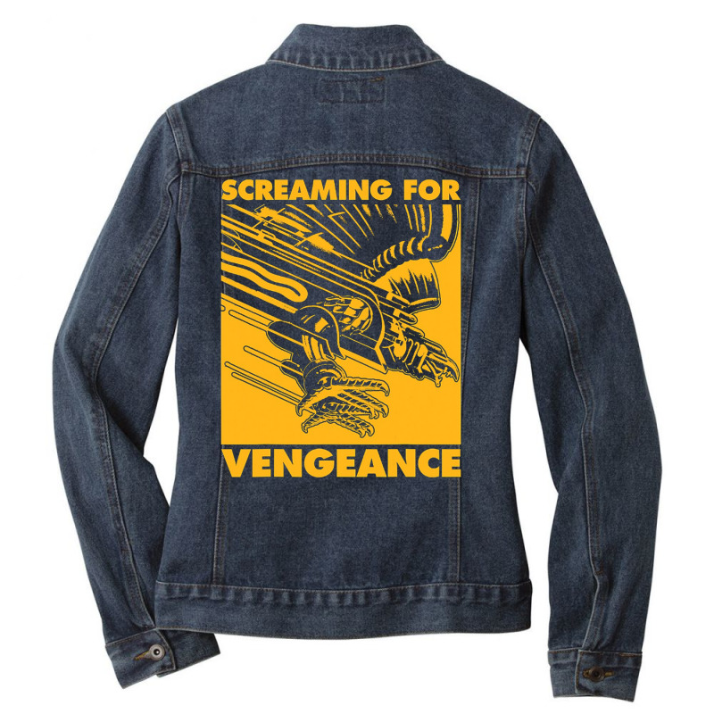 Screaming For Vengeance Ladies Denim Jacket by MayGrady | Artistshot