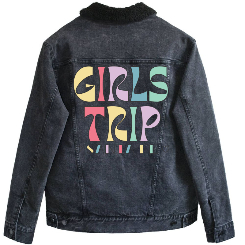 Girls Trip Santa Fe Bachelorette Weekend Blue Unisex Sherpa-Lined Denim Jacket by dauspops | Artistshot