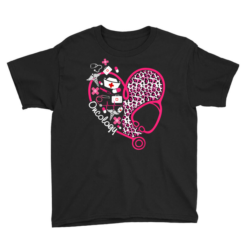 Leopard Heart Stethoscope Oncology Nurse Valentine Youth Tee by chomibe | Artistshot