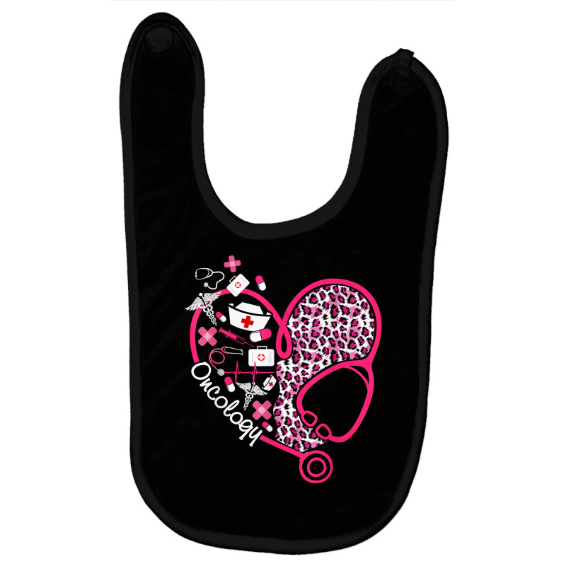 Leopard Heart Stethoscope Oncology Nurse Valentine Baby Bibs by chomibe | Artistshot