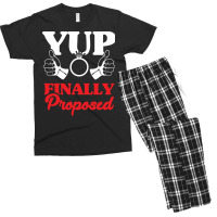 Engagement Announcement Funny Yup I Proposed Desig Men's T-shirt Pajama Set | Artistshot