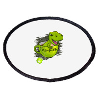 Cute Dino T Rex Dinosaur King Reptile Party Cup Oval Patch | Artistshot