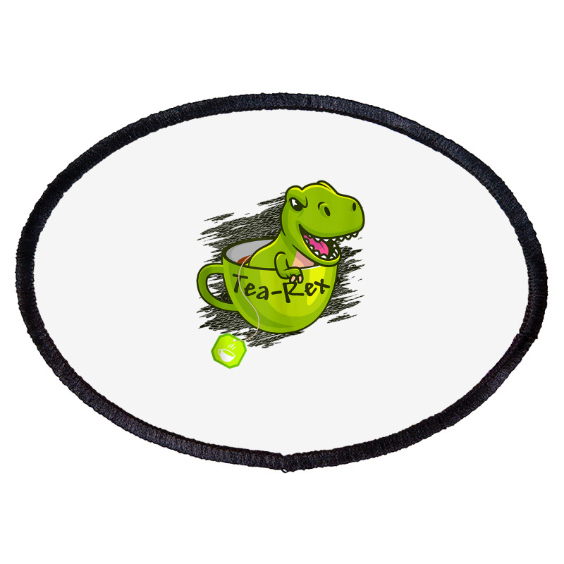 Cute Dino T Rex Dinosaur King Reptile Party Cup Oval Patch | Artistshot