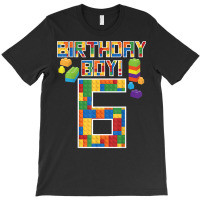 Cute 6th Birthday Gift 6 Years Old Block Building Boys Kids T Shirt T-shirt | Artistshot