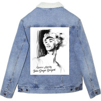 Ballet Dancer Green Girl Unisex Sherpa-lined Denim Jacket | Artistshot