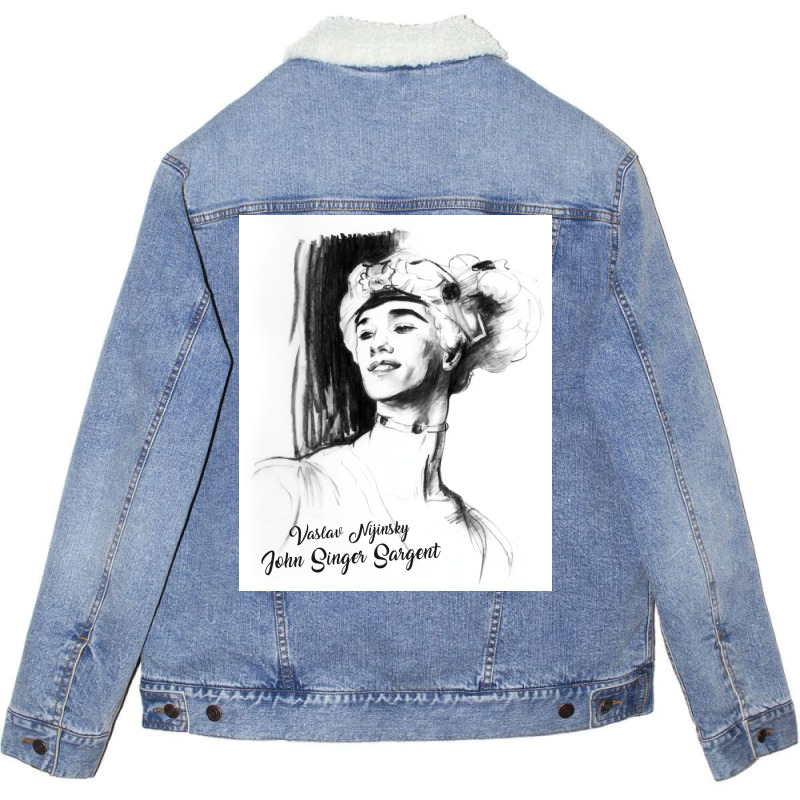 Ballet Dancer Green Girl Unisex Sherpa-lined Denim Jacket | Artistshot