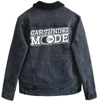 Car Tuning Mode On Garage Racing Auto Mechanic Car Unisex Sherpa-lined Denim Jacket | Artistshot