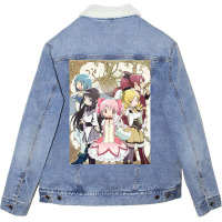 Puella Magi Madoka Magica Anime 8 Unisex Sherpa-lined Denim Jacket | Artistshot