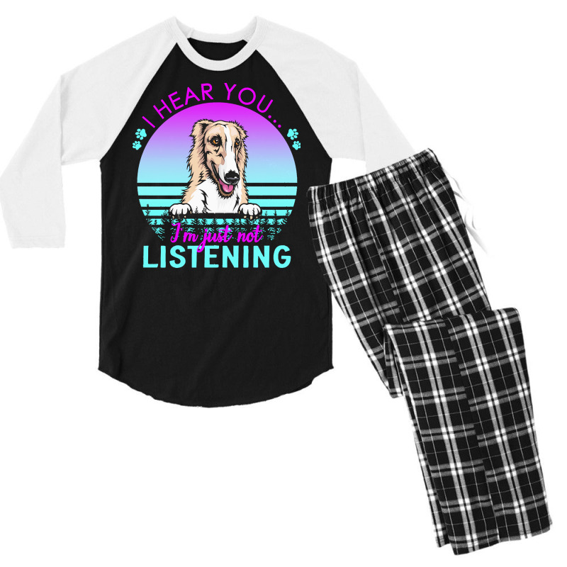 Borzoi T  Shirt I Hear You I'm Just Not Listening Borzoi Lover T  Shir Men's 3/4 Sleeve Pajama Set by helmerschultz894 | Artistshot