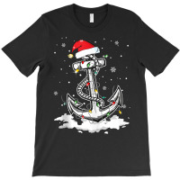 Anchor Boating Sailing Christmas Santa Hat Lights T-shirt | Artistshot