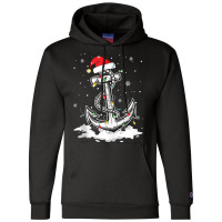 Anchor Boating Sailing Christmas Santa Hat Lights Champion Hoodie | Artistshot