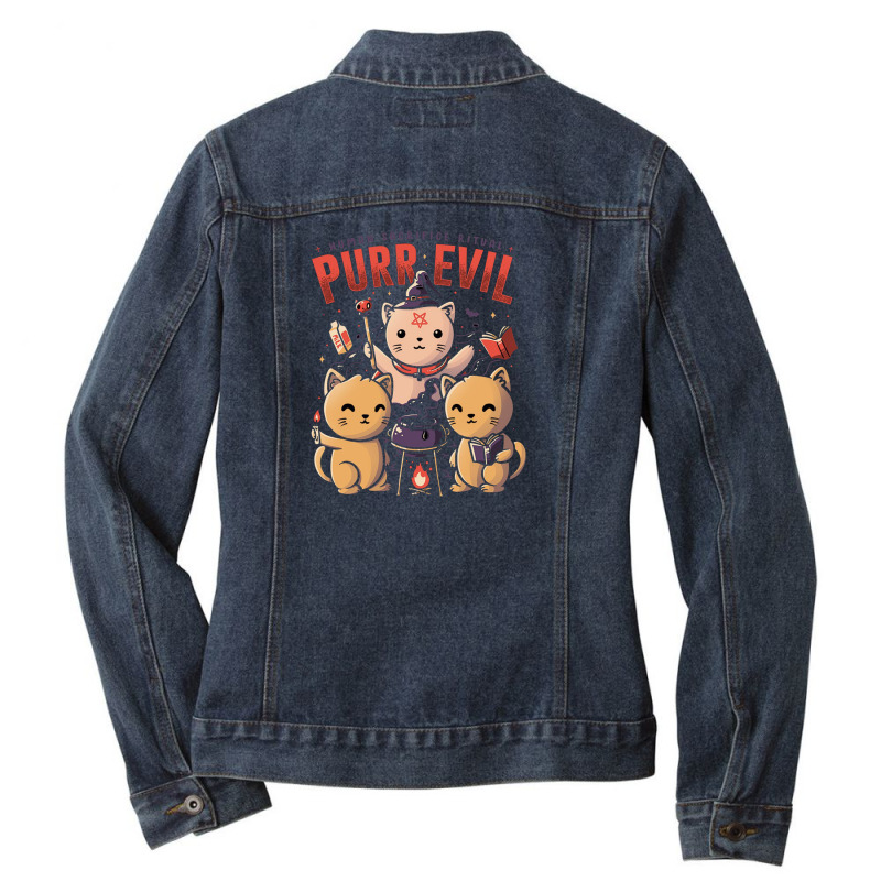 Purr Evil Ladies Denim Jacket | Artistshot