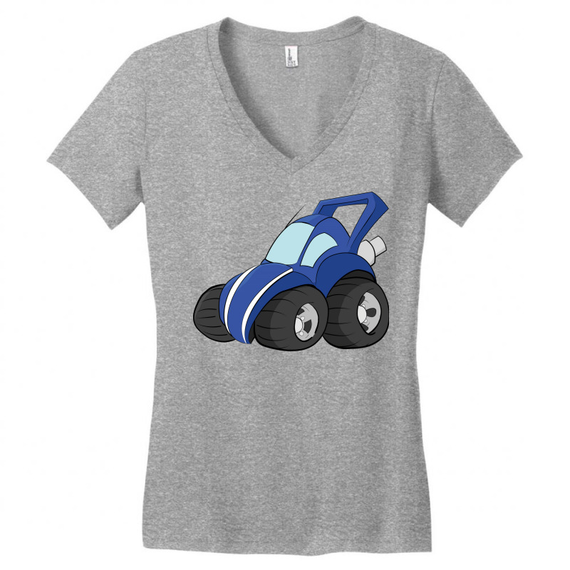 Offroad Blue Wagon Blue Women's V-Neck T-Shirt by mfrekenascam | Artistshot