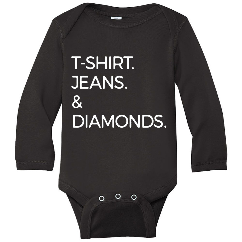 T Shirt Jeans And Diamonds Long Sleeve Baby Bodysuit | Artistshot