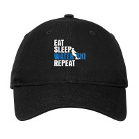 Eat Sleep Water Ski   Waterskiing Waterskier Water Adjustable Cap | Artistshot