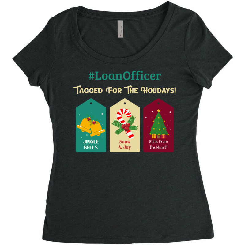 Loan Officer Christmas Gift Tag Funny Holiday Bell Women's Triblend Scoop T-shirt by idemanhirie | Artistshot