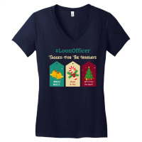 Loan Officer Christmas Gift Tag Funny Holiday Bell Women's V-neck T-shirt | Artistshot