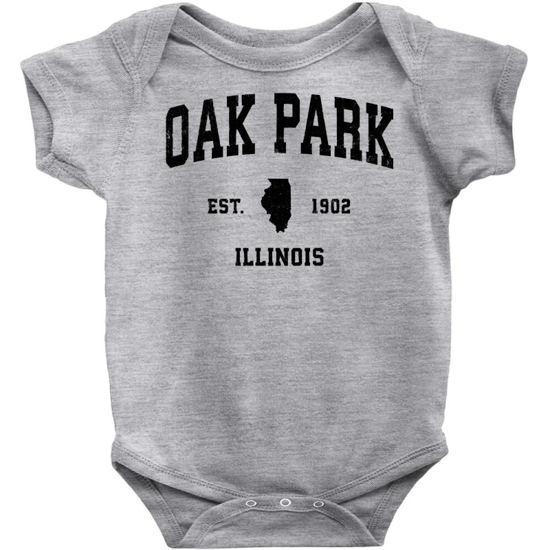 Oak Park Illinois Il Vintage Sports Design Black P Baby Bodysuit by terrilyn | Artistshot