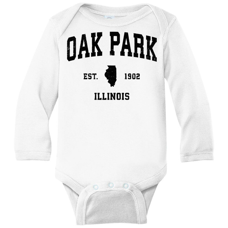 Oak Park Illinois Il Vintage Sports Design Black P Long Sleeve Baby Bodysuit by terrilyn | Artistshot