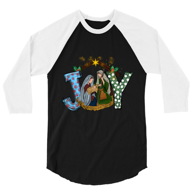 Christmas Nativity Joy   Family (c) Long Sleeve T 3/4 Sleeve Shirt by tousey | Artistshot