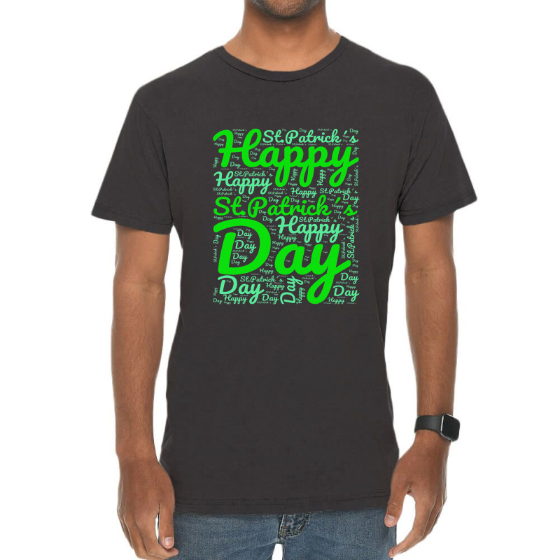 Happy St Patricks Day Wordart Funny Irish Vintage T-Shirt by lauUPTEES | Artistshot