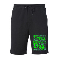 Happy St Patricks Day Wordart Funny Irish Fleece Short | Artistshot