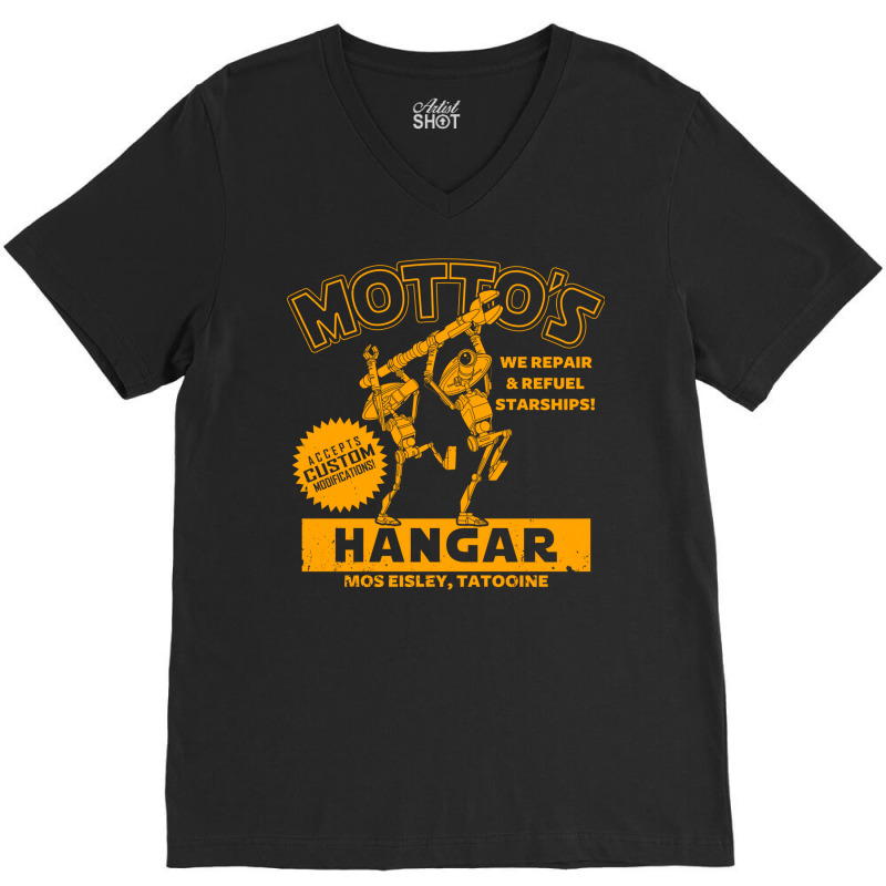 Motto's Hangar V-neck Tee | Artistshot