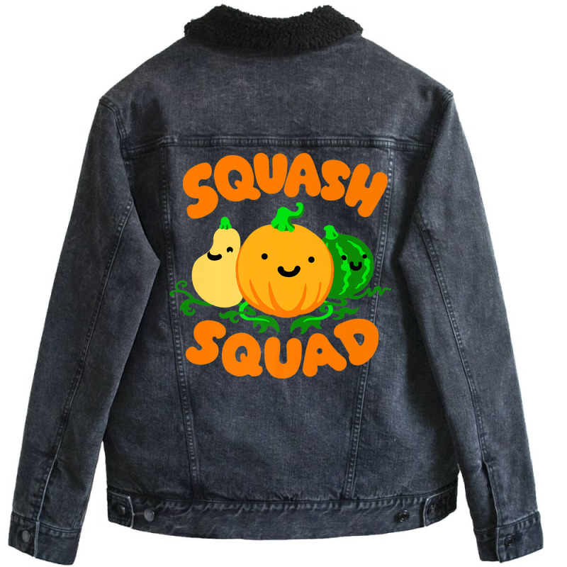 Squash Squad Cute Funny Autumn Fall Pumpkin Butter Unisex Sherpa-Lined Denim Jacket by aiiluurosy | Artistshot