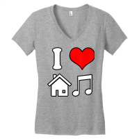 I Love House Music Funny Electronic Music Tank Top Women's V-neck T-shirt | Artistshot