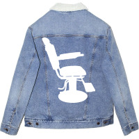 Barber Hairdresser Barber Chair Cutting Hair Unisex Sherpa-lined Denim Jacket | Artistshot