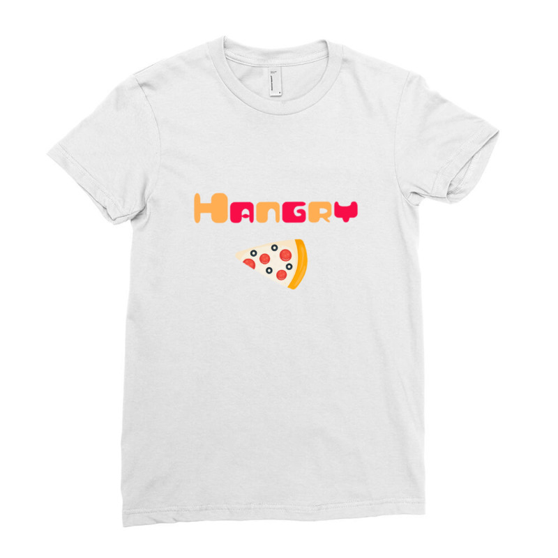 Hangry And Angry Pizza Funny S 2 1 Ladies Fitted T-Shirt by LindsayMarieHope | Artistshot