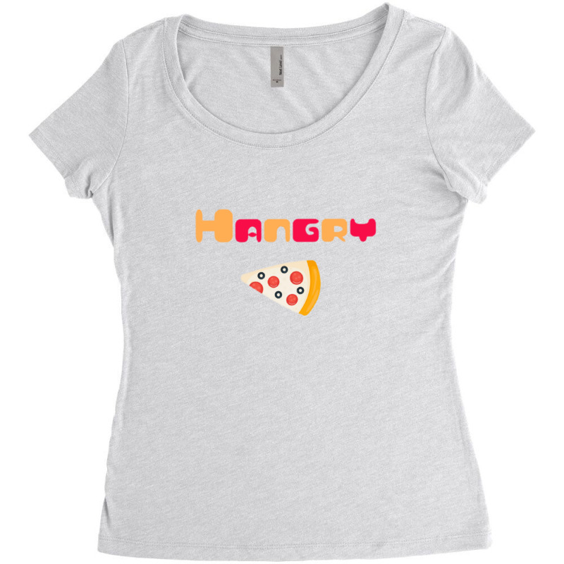 Hangry And Angry Pizza Funny S 2 1 Women's Triblend Scoop T-shirt by LindsayMarieHope | Artistshot